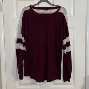 Victoria’s Secret PINK Crewneck Maroon Long Sleeve Shirt